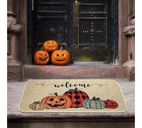 Tapis Halloween - Tapis à la Citrouille pour Intérieur, de 48x76 cm Action de Grâce Moisson Saison d'automne Décoration d'Entrée