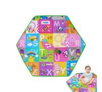 Tapis hexagonal pour ramper pour enfants - Taille 1 M, 1,2 M, 1,5 M Tapis pour boîte | Tapis rond pour balles jouets pour enfants, design éducatif, facile à nettoyer, modèle Casua