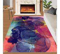 Tapis Home Decoe coloré en tie-Dye, Tapis Auto-dé rétro plaqués Or, Aquarelle antidérapant lavables, à appliquer dans Le Salon et la Chambre (60x90cm)