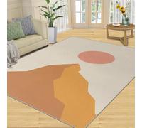 Tapis Home Decoe Creative Orange Yellow Mountains, Minimalisme Moderne Sunrise Anti-Slip Washable Carpets, à appliquer au Salon, Chambre, Couloir de Salle à Manger (60x90cm)