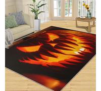 Tapis Home Decoe d’Halloween, Tapis lavables antidérapants en Citrouille, Jack-o'-Lantern appliqués au Couloir du Salon, de la Chambre à Manger (70x120cm)