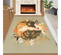Tapis Home Decoe de la Salle des Enfants pour Animaux Mignons Plantes Naturelles Fleurs de Plantes Naturelles Tapis lavables antidérapants Verts à appliquer dans Le Salon la Chambre Le Couloir