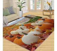 Tapis Home Decoe en Citrouille d’Automne, décors pastoraux Tapis antidérapants lavables, Feuilles d’Automne appliquées dans Le Salon, la Chambre, Le Couloir de la Salle à Manger (50x80cm)