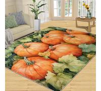 Tapis Home Decoe en Citrouille, Tapis antidérapants automnales lavables, Feuilles à appliquer dans Le Salon, la Chambre, Le Couloir de la Salle à Manger (70x120cm)