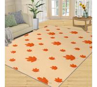Tapis Home Decoe en Feuille d’Orange, Tapis lavables antidérapants en Feuille d’Automne, Feuilles de Thanksgiving appliquées dans Le Salon, la Chambre, Le Couloir de la Salle à Manger (50x80cm)
