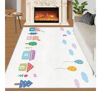 Tapis Home Decoe Graffiti, Tapis antidérapants antidérapants colorés de Maison, Nuage géométrique du Ciel appliqué au Salon, Chambre, Couloir de Salle à Manger (50x80cm)