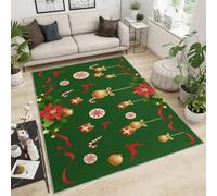 Tapis Home Decoe pour Noël Happy Time Happy Time Tapis Home Decoe, Motif décoration de Noël, Tapis antidérapants lavables dans la Chambre du Salon (120x180cm)