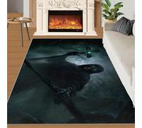 Tapis Home Decoe Skeleton Squelette, Tapis antidérapants Horror Skeleton Lavables, Forest Apply to Room Couloir (160x230cm)