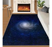 Tapis Home Decoe Space Blue Galaxy Boys Room, Minimalisme Space Starry Sky Universe Tapis antidérapants lavables, à appliquer au Salon Chambre (140x200cm)