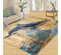 Tapis Home Decoe Whale, Tapis antidérapants Ocean Life, Tapis rétro vieillis à appliquer au Salon, Chambre, Couloir de Salle à Manger (50x80cm)