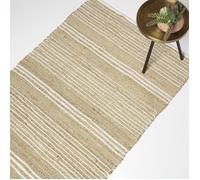 Tapis - HOMESCAPES - Arlyn - 90 x 150 cm - Jute et coton - Motif rayé