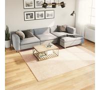 Tapis à Poils Courts Doux et Lavable Moquette Carpette Sable Ø 200 cm vidaXL