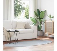 vidaXL Tapis ovale HUARTE Gris 100x200 cm 100% polyester antidérapant, lavable, doux sous les pieds