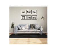 Tapis HUARTE à poils courts doux et lavable noir 100x200 cm 375112