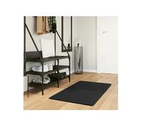 Tapis HUARTE à poils courts doux et lavable noir 60x110 cm 375108