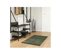 Tapis HUARTE à poils courts doux et lavable vert forêt 60x110cm 375089
