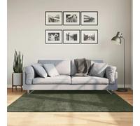 Tapis HUARTE à poils courts doux lavable vert forêt 160x160 cm