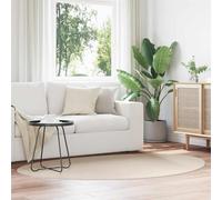 vidaXL Tapis de surface HUARTE Polyester Beige 140 x 200 cm ovale
