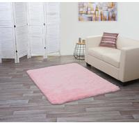 Tapis de séjour Mendler Tapis HWC-F69, shaggy, tapis de course à poils longs, 160x120cm rose