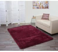 Tapis HWC-F69, Shaggy Chemin de table à poils longs, tissu/textile moelleux 200x140cm ~ bordeaux