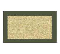 Tapis - ID MAT - 40x70 cm - Coco blanchi - Bord kaki - Intérieur/extérieur abrité
