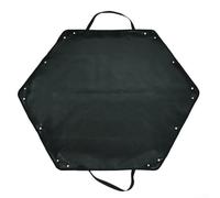Tapis ignifuge pliable en acier inoxydable pour réchaud de camping avec périmètre extensible et poignées auriculaires suspendues (64 x 57 cm)