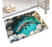 Tapis Illusion 3D - Carpette Douce Peluche Antidérapante | Dessin Flaque d'eau | pour Cuisine Salon Chambre Salle Bain Intérieur Extérieur Domicile Travail Décoration Maison