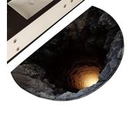 Tapis illusion 3D - Tàpis lavable, tap̃is de sol semi-circulaire 3Đ | Tapïs d'illusions đ'optique pour chambre à coucher, salon, salle dè bain, entrée, porte d́'eńtréè, intérieur et extérìeur