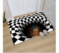 Tapis Illusion d'Optique 3D Antidrapant Motif de Pige Clown Tapis Doux pour Halloween YYV