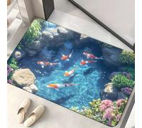 Tapis illusion d'optique 3D, le chien a peur du tapis 3D, tapis à trous multi-design, tapis amusant 3D à farce avec antidérapant sûr, paillasson facile à nettoyer pour l'entrée