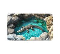 Tapis illusion d'optique 3D - Tapis de zone de flexion réalité, tapis de perspective artistique | Motif visuel choc, couche de base adhérente, décoration intérieure de l'espace de vie, porte, couloir