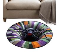 Tapis Illusion d'optique 60 cm Halloween Tapis de sol rond antidérapant