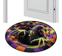 Tapis Illusion d'Optique 60 cm - Tapis Halloween Doux Déco Saisonnier | Tapis décoratif saisonnier pour appartement, vacances, festival | Salle de jeux, étude, chambre à coucher, bureau, entrée