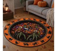 Tapis illusion d'optique d'Halloween, tapis de sol décoratif sur le thème d'Halloween, tapis de sol qui ressemble à un trou pour l'entrée, l'extérieur, la cuisine, la salle de bain, la terrasse et la
