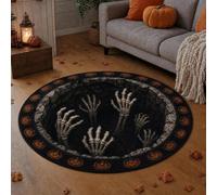 Tapis illusion d'optique d'Halloween, tapis de sol décoratif sur le thème d'Halloween, tapis de sol qui ressemble à un trou pour l'entrée, l'extérieur, la cuisine, la salle de bain, la terrasse et la