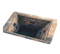 Tapis illusion d'optique pour porte d'entrée, tapis avec trou 3D, tapis qui ressemble à un trou dans le sol, paillasson fantaisie avec trous 3D avec antidérapant sécurisé pour escaliers, salle de jeux