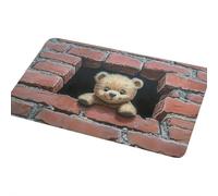 Tapis illusion d'optique pour porte d'entrée, tapis avec trou 3D, tapis qui ressemble à un trou dans le sol, tapis fantaisie avec trous 3D antidérapant pour escaliers, salle de jeux, salon (marron I