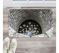 Tapis illusion d'optique | Tapis 3D avec particules antidérapantes - Tapis 3D piège les illusions visuelles (Gris-A, 40 x 60 cm)