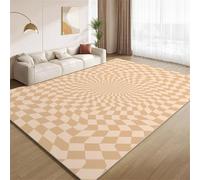 Tapis Illusions D'Optique, Tapis Grille Ondulée Lavable pour Salon Doux Antidérapant Facile à Nettoyer pour Chambre à Coucher Crèche Étude Salle de Classe Bureau 160x200cm