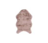 - Tapis imitation fourrure poil fin 60x90 cm rose poudré