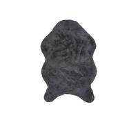 - Tapis imitation fourrure poils fins - 60 x 90 cm - Gris