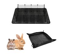 Tapis imperméable 150x150cm Petits Animaux, Bord relevable Snap Rapide à Installer, antidéversant Lavable, sous Cage/Parc Lapin Nain, Cochon d'Inde, Hamster, Chinchilla, protège Sol parquet