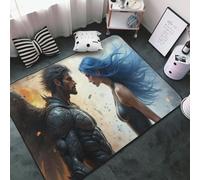 Tapis imprimé anges bleus cool pour salon, chambre à coucher, tapis doux lavable de 9,1 x 152,4 cm, tapis antidérapant pour décoration de chambre à coucher, esthétique 152,4 x 99,1 cm