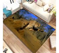 Tapis Imprimé Animalier À Poils Courts Motif Léopard Noir Gris Flanelle Éponge Moderne Décoratif Antidérapant Tapis Pour Chambre Bureau Salle De Jeux Salle De Bain Couloir (Color 2,80x160 cm)