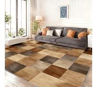 Tapis Imprimé Antique Abstrait Cube pour Salon Chambre Décoration de la Maison - Châtaigne Flanelle Antidérapante Tapis Salon de Sol paillasson 160 x 230 cm