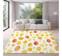 Tapis imprimé Aquarelle Frais Calme Pomme de Terre Blanc Jaune pour décoration de salon, tapis d'intérieur doux et antidérapant lavable pour chambre à coucher, salle à manger, salon 120 x 160 cm