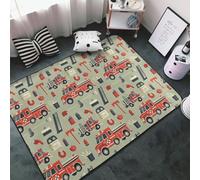 Tapis imprimé camion de pompiers ascenseur pour salon, chambre à coucher, tapis doux lavable 9,1 x 152,4 cm, tapis antidérapant pour décoration de chambre à coucher, esthétique, 152,4 x 99,1 cm