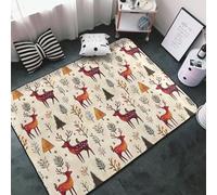 Tapis imprimé cerf et oiseaux forestiers pour salon, chambre à coucher, tapis doux lavable 9,1 x 152,4 cm, tapis antidérapant pour décoration de chambre à coucher, esthétique 152,4 x 99,1 cm