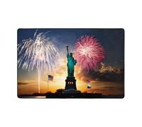 Tapis imprimé drapeau statue de la Liberté pour salon, chambre à coucher et bureau, tapis de sol 91,4 x 61 cm, tapis d'intérieur moderne et antidérapant