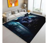 Tapis Imprimé Fantaisie forêt Animaux pour Salon Chambre Décoration de la Maison - Sombre Flanelle Antidérapante Tapis Salon de Sol paillasson 40 x 60 cm